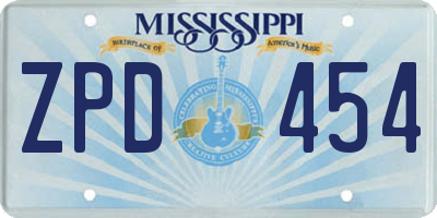 MS license plate ZPD454
