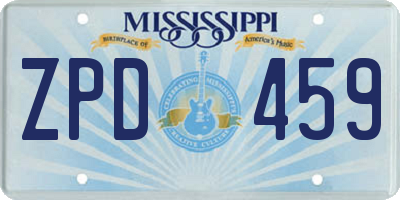 MS license plate ZPD459