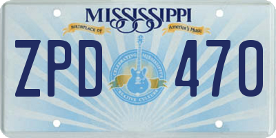 MS license plate ZPD470