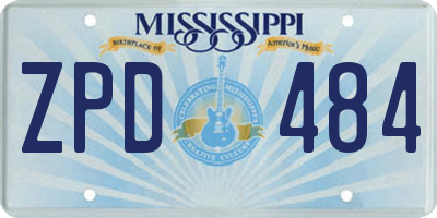 MS license plate ZPD484