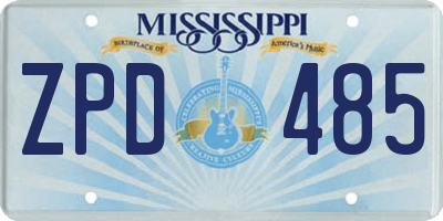 MS license plate ZPD485
