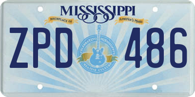 MS license plate ZPD486