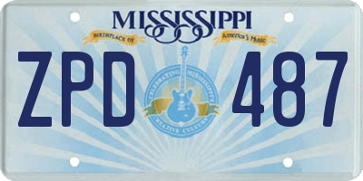 MS license plate ZPD487