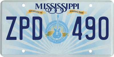 MS license plate ZPD490