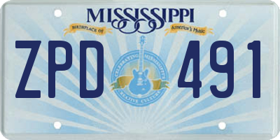 MS license plate ZPD491