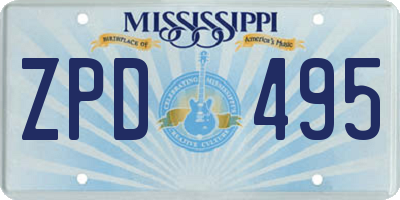 MS license plate ZPD495