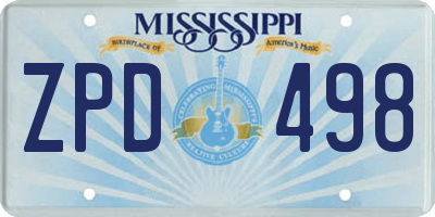 MS license plate ZPD498