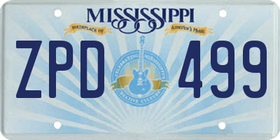MS license plate ZPD499