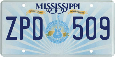 MS license plate ZPD509