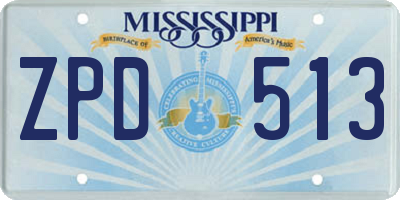 MS license plate ZPD513