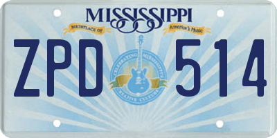 MS license plate ZPD514