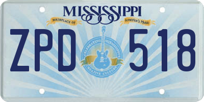 MS license plate ZPD518
