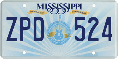 MS license plate ZPD524
