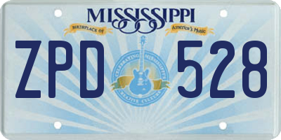 MS license plate ZPD528