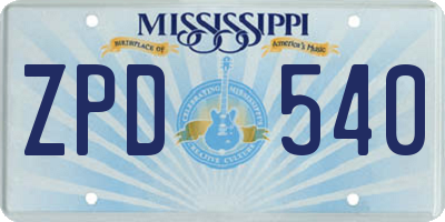 MS license plate ZPD540
