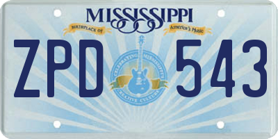 MS license plate ZPD543