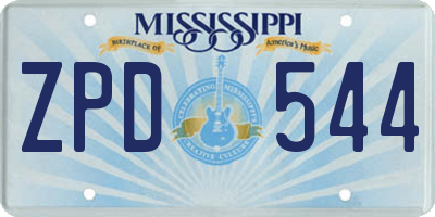 MS license plate ZPD544