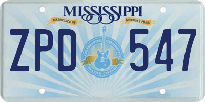 MS license plate ZPD547
