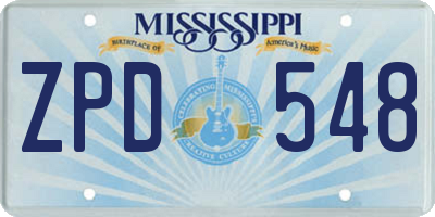 MS license plate ZPD548