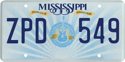 MS license plate ZPD549