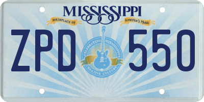 MS license plate ZPD550