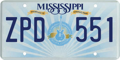 MS license plate ZPD551