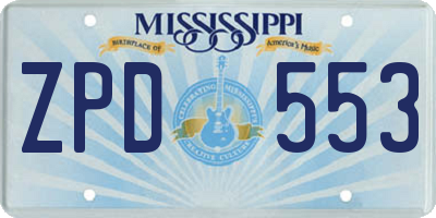 MS license plate ZPD553