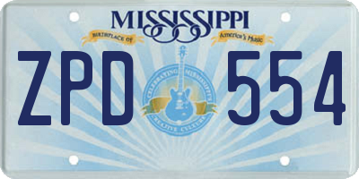 MS license plate ZPD554