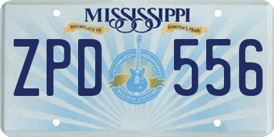 MS license plate ZPD556
