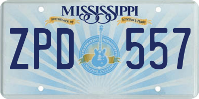 MS license plate ZPD557