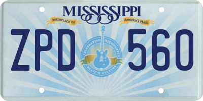 MS license plate ZPD560
