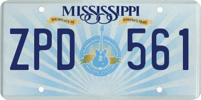 MS license plate ZPD561