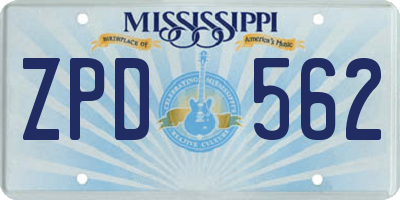 MS license plate ZPD562