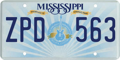 MS license plate ZPD563