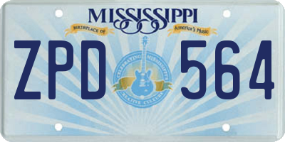 MS license plate ZPD564