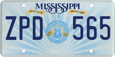 MS license plate ZPD565