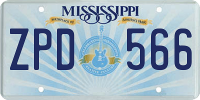 MS license plate ZPD566