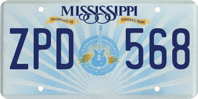 MS license plate ZPD568