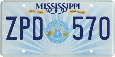 MS license plate ZPD570