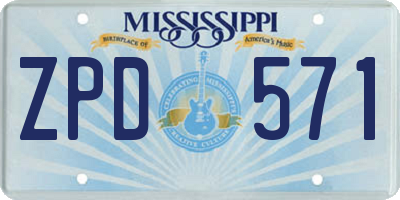 MS license plate ZPD571