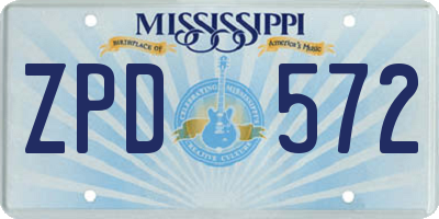 MS license plate ZPD572