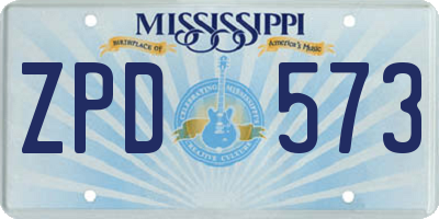 MS license plate ZPD573