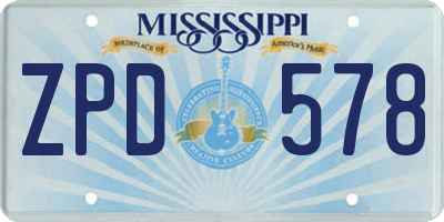 MS license plate ZPD578