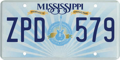 MS license plate ZPD579