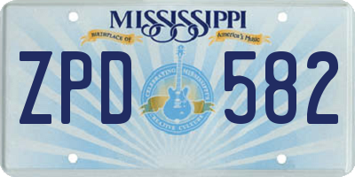MS license plate ZPD582
