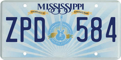 MS license plate ZPD584