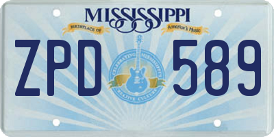 MS license plate ZPD589