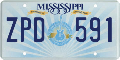 MS license plate ZPD591