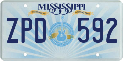 MS license plate ZPD592