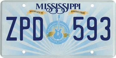 MS license plate ZPD593